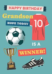 Tap to view Happy Birthday Grandson Football Card