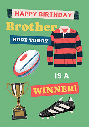 Happy Birthday Brother Rugby Card