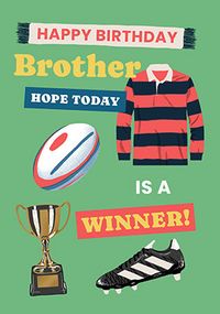 Tap to view Happy Birthday Brother Rugby Card