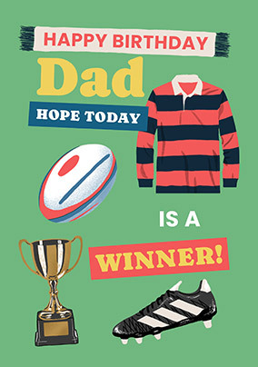 Happy Birthday Dad Rugby Card