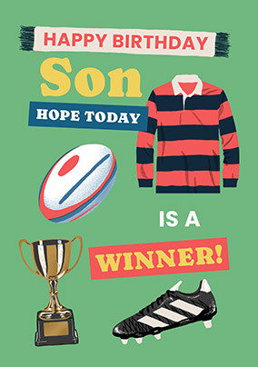 Happy Birthday Son Rugby Card