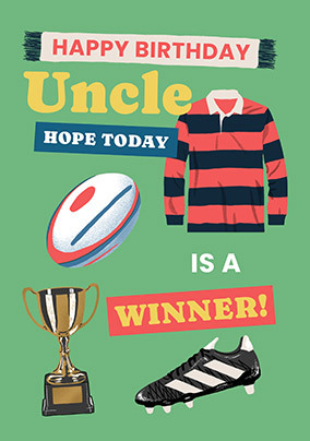 Happy Birthday Uncle Rugby Card