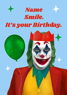 Smile Its Your Birthday Joker Spoof Personalised Card