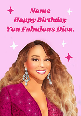 Happy Birthday Fabulous Diva Personalised Card