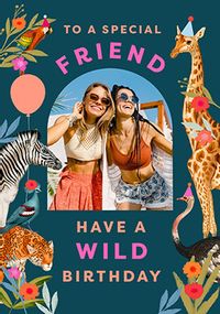 Tap to view Wild Animal Friend Photo Birthday Card