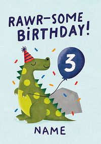 Tap to view Rawrsome 3rd Birthday Personalised Card