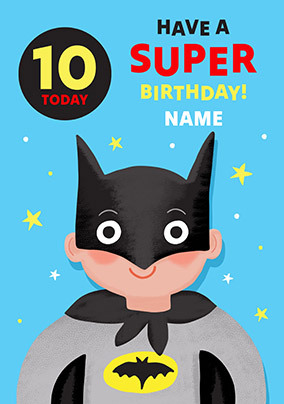 Superhero 10th Birthday Personalised Card