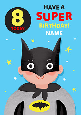 Superhero 8th Birthday Personalised Card