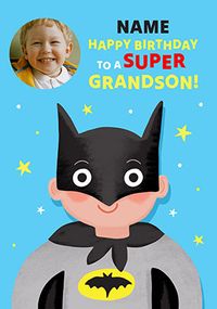 Tap to view Superhero Birthday Photo Card for Grandson