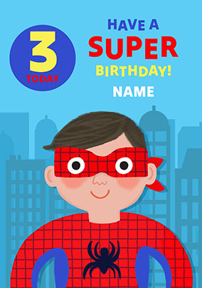 Superhero 3rd Birthday Personalised Card