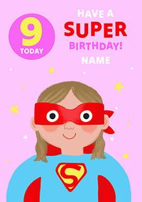 Tap to view Supergirl 9th Birthday Personalised Card