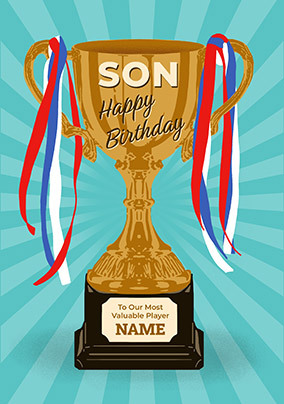 Trophy Birthday Card for Son