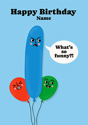 Funny Balloons Birthday Card