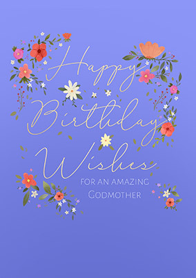 Amazing Godmother Floral Birthday Card