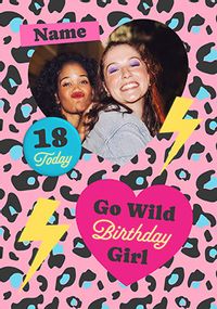 Tap to view Leopard Print 18th Photo Birthday Card