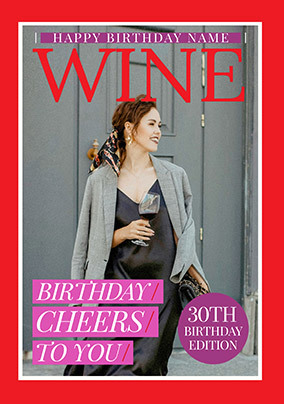 Wine Magazine 30th Birthday Photo Card