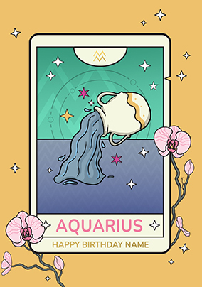 Aquarius Star Sign Personalised Birthday Card