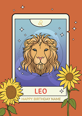 Leo Star Sign Personalised Birthday Card