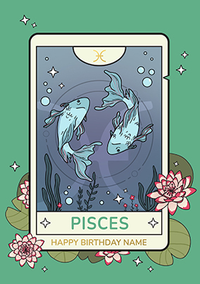 Pisces Star Sign Personalised Birthday Card