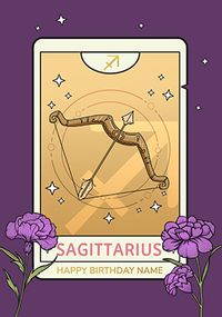 Tap to view Sagittarius Star Sign Personalised Birthday Card