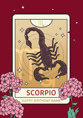 Scorpio Star Sign Personalised Birthday Card