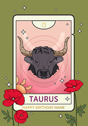 Taurus Star Sign Personalised Birthday Card