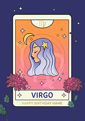 Virgo Star Sign Personalised Birthday Card