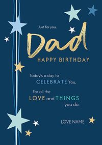 Tap to view Just For You Dad Starry Birthday Card