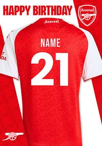 Tap to view Arsenal Football T-shirt Age 21 Birthday Card
