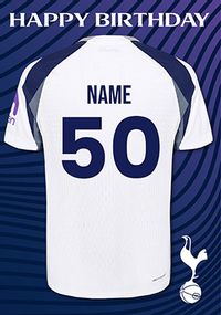 Tap to view Tottenham Hotspur Football T-shirt Age 50 Birthday Card