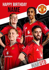 Tap to view Manchester United Football Male And Female Players Birthday Card