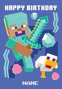 Tap to view Minecraft Diamond Armour Birthday Card