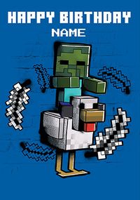 Tap to view Minecraft Chicken Jockey Birthday Card