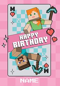 Tap to view Minecraft Playing Card Birthday Card