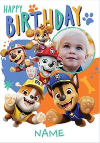 Tap to view Paw Patrol Colourful Happy Birthday Photo Card