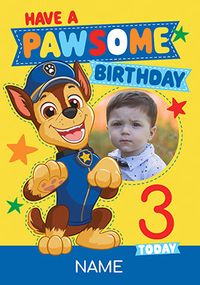 Tap to view Paw Patrol Birthday Boy Age 3 Birthday Photo Card