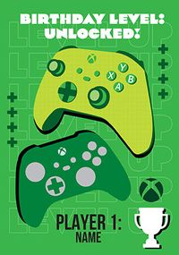 Tap to view Xbox Level Unlocked Birthday Card