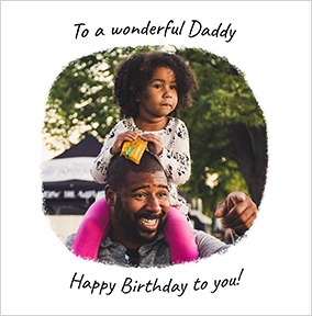 Wonderful Daddy Photo Square Birthday Card