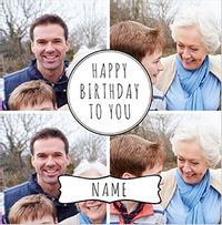 Tap to view Happy Birthday To You 4 Photo Square Card