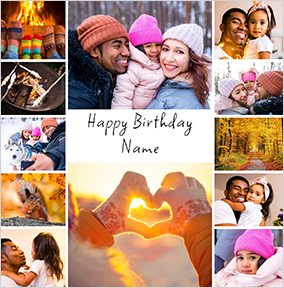 Essentials 12 Photo Square Birthday Card