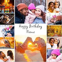 Tap to view Essentials 12 Photo Square Birthday Card