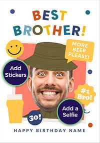Tap to view Funky Faces Best Brother Birthday Photo Card