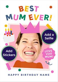 Tap to view Funky Faces Best Mum Ever Birthday Photo Card