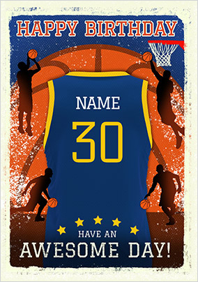 Personalised Basketball Vest Birthday Card