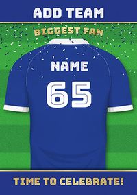 Tap to view Blue Personalised Football Shirt Birthday Card