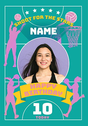 Photo Upload Netball Birthday Card