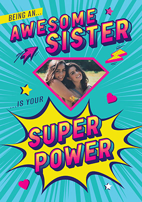 Awesome Sister Photo Birthday Card