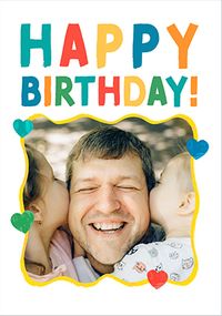Tap to view Colourful Happy Birthday Photo Upload Card