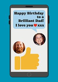 Tap to view Dad Thumbs Up Text Birthday Card