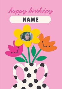 Tap to view Paper Bouquet Birthday Photo Card